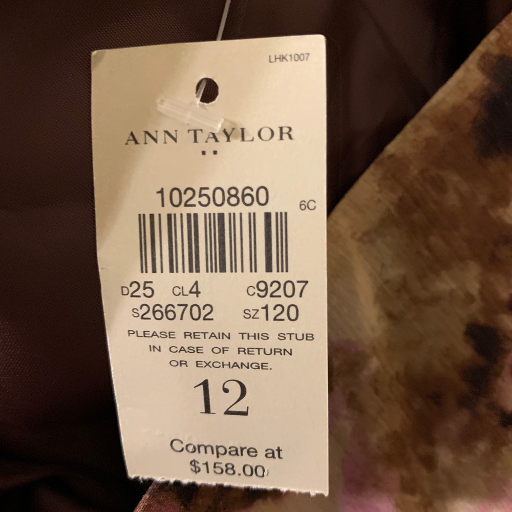 NWT Ann Taylor Women’s Fringe Skirt in Maroon/Beige - Picture 6 of 9